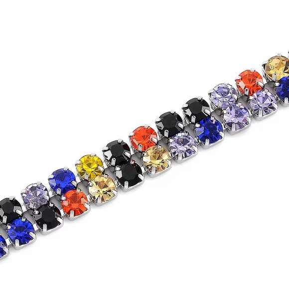 NEW Beautiful Multi Color Austrian Crystal Necklace 18-20 Inches - Picture 3 of 4
